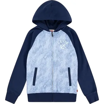 Chlapecká mikina Dětská mikina Levi's TROMPE LOEIL DENIM HOODIE 8EM394 námořnická modř 59X, vel. 98