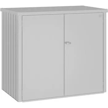 Zahradní úložný box BIOHORT box na popelnice Alex Duo stříbrný