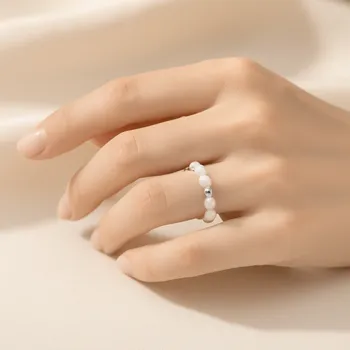 Prsten Perlový PRSTEN BUBBLE WHITE Stříbrná 56