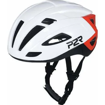 Cyklistická přilba P2R RODEO bílá/černá/červená ((55-58cm)) (Přilba P2R RODEO, S/M 55-58cm, white-black-red, shine)