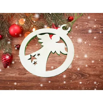 Vánoční dekorace Dary dřeva Dřevěná baňka - anděl