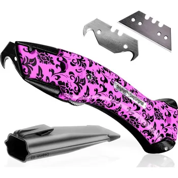 Dílna Nůž Delphin Original Style-Edition růžový květinový vzor + čepele a pouzdro