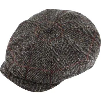 Čepice Fiebig - Headwear since 1903 Hnědá bekovka Hatteras od Fiebig - 8-dílná bekovka Shetlandská vlna / Bakerboy Velikost: 56 cm