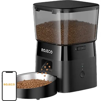 Miska pro psa Rojeco 2L automatické krmítko pro domácí mazlíčky WiFi verze (černá)
