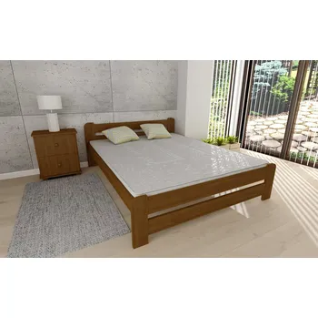 Postel Postel z masivu Union s roštem 140 x 200 cm dub