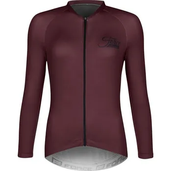 cyklistický dres Force CHARM bordó dámský cyklistický dres - dl. rukáv POUZE L (VÝPRODEJ)
