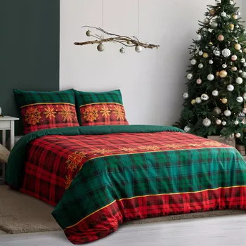 Povlečení Vánoční povlečení 100% bavlna GLORIA 1x 140x200 cm, 1x povlak 70x80 cm MyBestHome