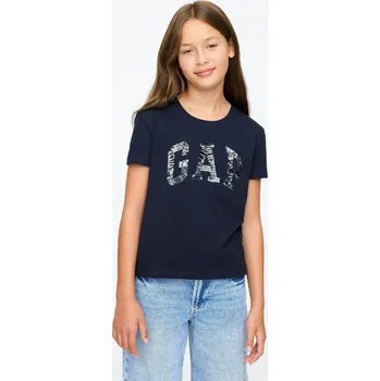 Dívčí tričko GAP Dívčí Dětské tričko s flitrovým logem GAP Modrá 104/110 (2574525)