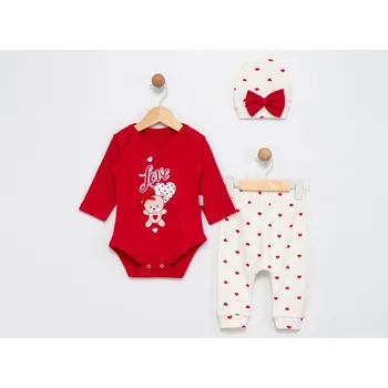 Kojenecká souprava 3dílná souprava Bear – body, tepláčky a čepička 62/68 (3-6 m)