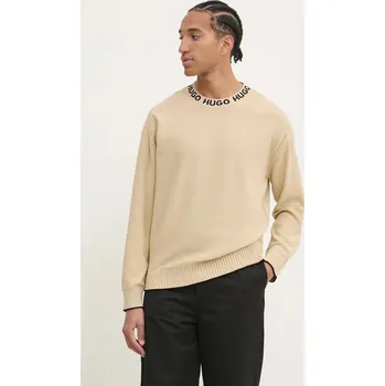 Pánský svetr Bavlněný svetr HUGO 50474813 béžová 08X, vel. S
