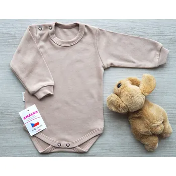 AMÁLKA Bavlněné body dlouhý rukáv, oříškové latté Velikost: 56