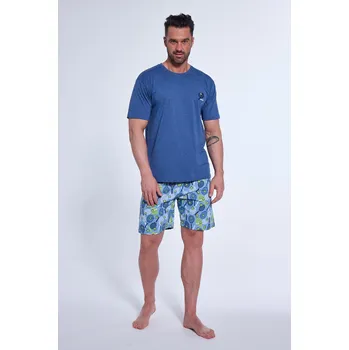 Cornette pyžamo pánské 326/173 Tennis - modrá, S (Pánské bavlněné pyžamo Cornette s krátkým rukávem)