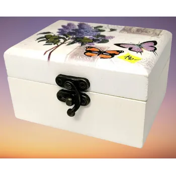 Šperkovnice Truhlička šeřík se zrcátkem 10 × 5,5 × 7,5 – dekorativní šperkovnice