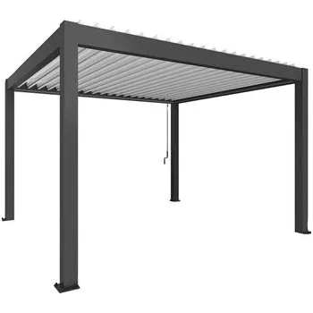 BIOHORT pergola velikost 4 x 3,5 tmavě šedá/bílá