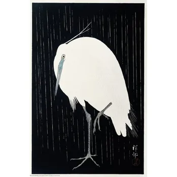 Plakát Plakát, Obraz - Ohara Koson - Egret in the Rain