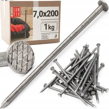 Hřebík Stavební hřebíky 200mm krokvové hladké černé 9 palců 7x200mm 1kg