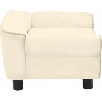 Pohovka Pohovka pro psa, krémová, 72x45x30 cm, plyšová