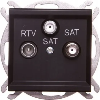 Elektrická zásuvka Anténní zásuvka nástěnná Ospel černá