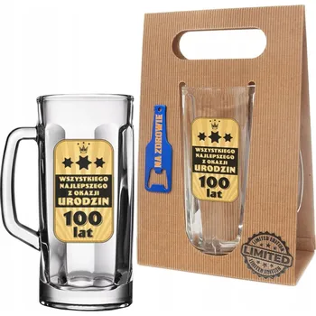Sklenice DÁREK NA 1-99 URODZINY PRO MUŽE TÁTY PŘÍTELE SADA PIVNÍ SKLENICE
