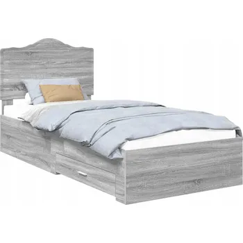 Postel Rámeček postele Šedý Sonoma 90 x 190 cm Materiál na bázi dřeva