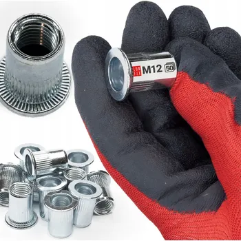 Matice Nýtovací matice M12 ocelové válcové rýhované pouzdro pozinkované 50 Ks