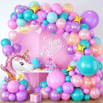 Balónek Sada balónků na narozeninovou girlandu Jednorožec 93ks