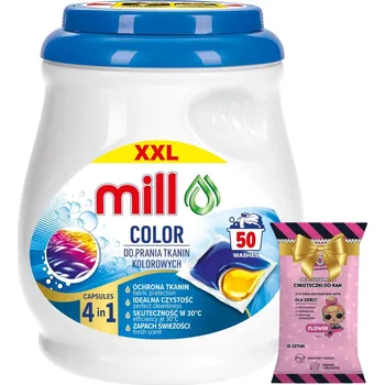 Prací prostředek Kapsle na barevné praní Mill Professional Kapsle 50 Ks + Dárek