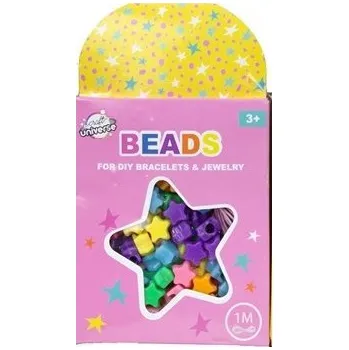Dětské zboží Sada korálků - hvězdičky + 1 metr provázek