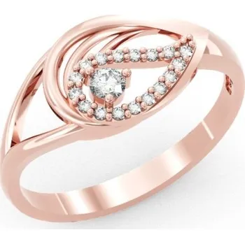 Prsten Couple, Elegantní prsten Sigalit, růžové zlato a zirkony, vel. 56, prům. 17.8 mm, 585-66-1-0326.4C00.0.56.001