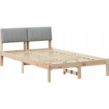 Postel Rám postele s čelem, hnědý a světle šedý, 120 x 200 cm