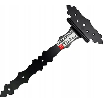 pant Ozdobný pant na dřevěnou bránu černý 170x300x30x2 trojúhelníkový 1 Ks.