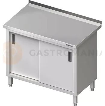 Nerezový dřez Ocelový stůl přístěnný s posuvnými dveřmi 1200x600x850 mm | STALGAST, 616126