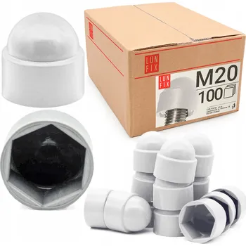 Šroub Záslepka na šrouby M20/30 krytka matice BÍLÁ poklice 100 ks