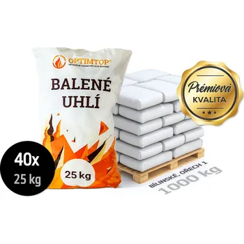 Tuhé palivo Bílinské uhlí ořech 1, pro klasická kamna, 1000 kg