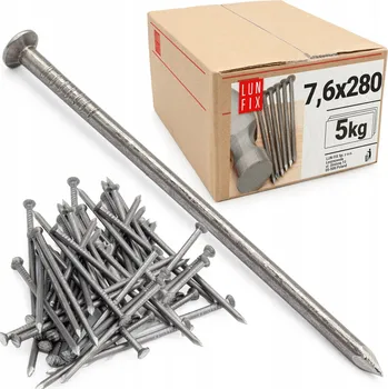 Hřebík Stavební hřebíky 280mm hladké černé 7,6x280mm 5kg