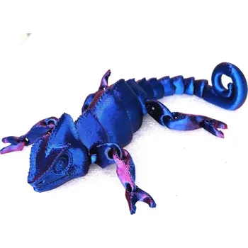 3D tisk leguán modrovínový 15 cm