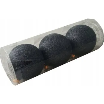 Vánoční dekorace Vánoční Baňky GRAFITOVÉ s třpytkami 10cm Sada 3ks v tubě