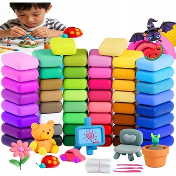 Modelovací hmota ULTRA LEHKÁ BAREVNÁ MODELOVACÍ HMOTA PRO DĚTI KREATIVNÍ ZÁBAVA DIY 50 KS