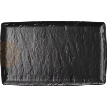 Melaminový talíř, černý, GN 1/3, 176x325 mm | FINE DINE, Rock