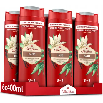 Koupelová kosmetika Old Spice Oasis Pánský sprchový Gel a šampon 3v1, 6 x 400 ml