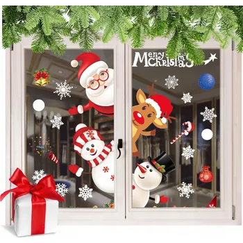 Vánoční dekorace Nálepky na okno, vánoční dekorace, vločky sněhu, Vánoce BNAR-204