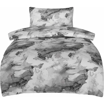 Povlečení bavlněný satén, Mramor šedý ,1ks 140 x 200 /1 ks 70 x 90 cm