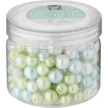Dětské zboží Sada skleněných korálků 4 odstíny zelené 130 gramů