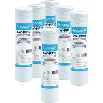 Filtrace vody SET filtračních vinutých PP vložek 10“ x 2,5“ x 10µm – 5+ 1 zdarma