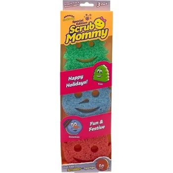 Houbička Sada 3 ks ks SCRUB MOMMY DADDY Speciální edice kouzelné houbička