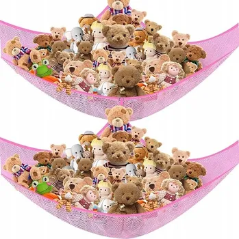 Houpací síť Houpací síť plyšová zvířátka, 2 balení | Rohový závěsný organizér, úložiště hraček