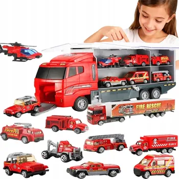 autíčko NÁKLADNÍ AUTO AUTOPŘEPRAVNÍK HASIČI AUTA HELIKOPTÉRA HASIČSKÉ AUTO PŘEPRAVNÍK