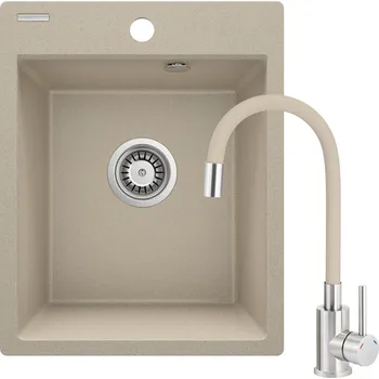 Deante Dřez Corio s dřezovou baterií, granit - ZRCP7103, pískový