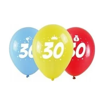 Balónek BALÓNKY K 30. NAROZENINÁM barevné 3ks