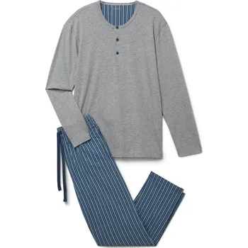 Pánské pyžamo 719419 - Tchibo - Pyžamo - pro muže - vel. XL 56/58 - barva: modrá/s proužky